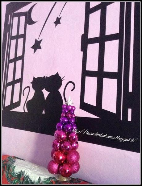 Tutorial albero di Natale realizzato con le palline e cartoncini d'auguri