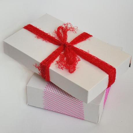 Cereal Box Gift Boxes with Produce Net Bows