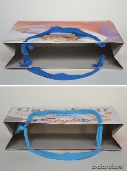 Tutorial: How to make gift bags from cereal boxes