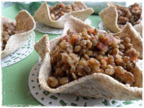 lenticchie di colfiorito cestini di pane integrale