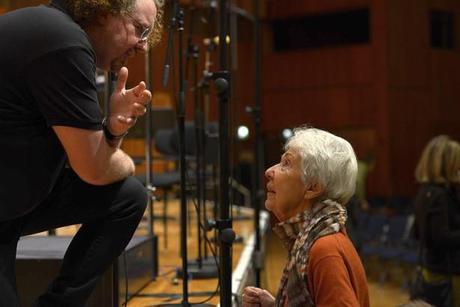 Stéphane Denève con Pascale Honegger, figlia del compositore