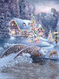 Wallpaper: Snow landscape in Christmas