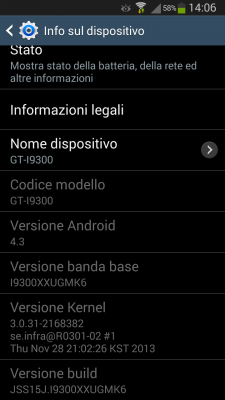 UFFICIALE: Galaxy S3 riceve Android 4.3 in Italia