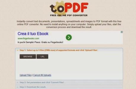 ToPDF - web utility per convertire documenti in PDF