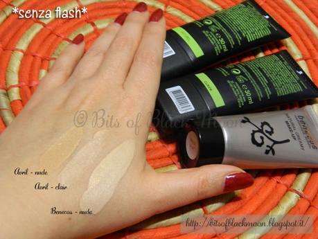 [Review] - I fondotinta bio - Swatches - Benecos e Avril Cosmetique feat. pennelli Hakuro e Ecotools