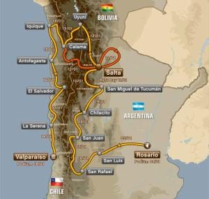 La mappa del rally Dakar (dakar.com)