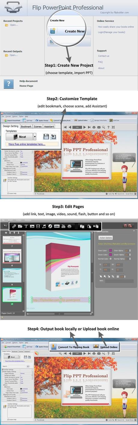 steps for flip ppt pro Flip PowerPoint Pro 1.8.6 Gratis: Convertire file PowerPoint in spettacolari animazioni in Flash sfogliabili [Windows App]