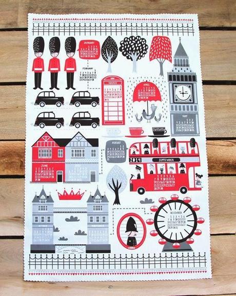 PPJ IN VACANZE NATALIZIE: TEA TOWEL 2014 CALENDARS DA SPOONFLOWER