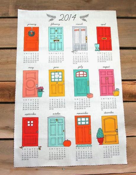 PPJ IN VACANZE NATALIZIE: TEA TOWEL 2014 CALENDARS DA SPOONFLOWER