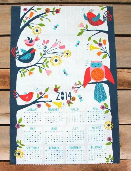 PPJ IN VACANZE NATALIZIE: TEA TOWEL 2014 CALENDARS DA SPOONFLOWER