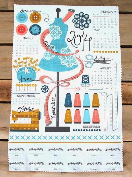 PPJ IN VACANZE NATALIZIE: TEA TOWEL 2014 CALENDARS DA SPOONFLOWER