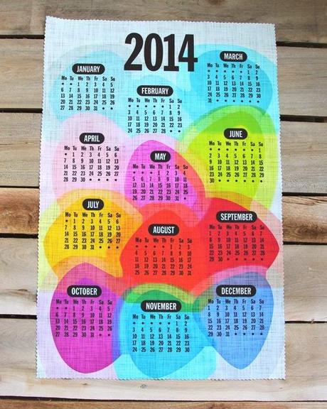 PPJ IN VACANZE NATALIZIE: TEA TOWEL 2014 CALENDARS DA SPOONFLOWER