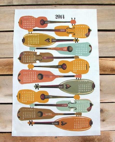 PPJ IN VACANZE NATALIZIE: TEA TOWEL 2014 CALENDARS DA SPOONFLOWER