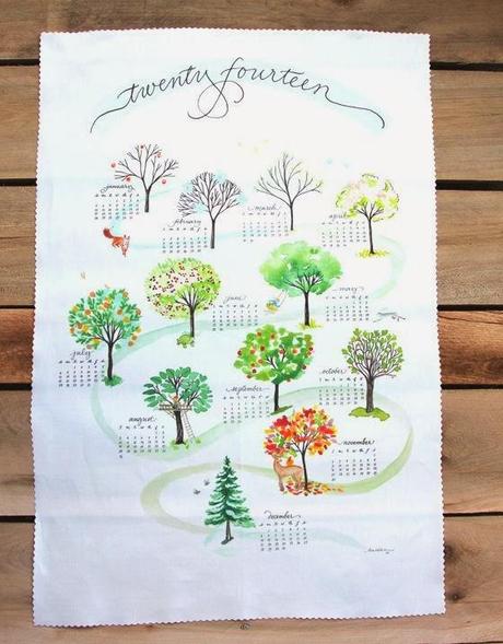 PPJ IN VACANZE NATALIZIE: TEA TOWEL 2014 CALENDARS DA SPOONFLOWER