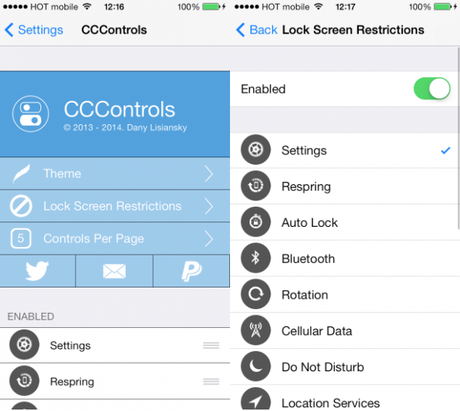 CCControls iPhone 2 614x549 Migliori Tweak Cydia per iOS 7: CCControls