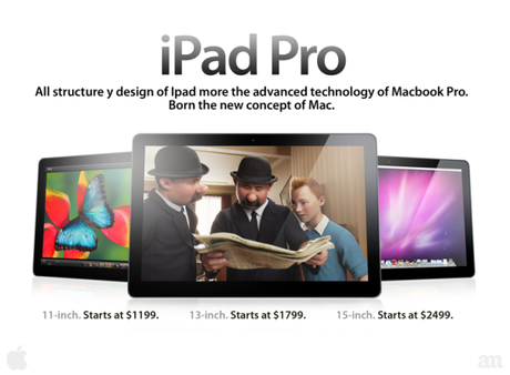 ipad pro 600x441 Rumors: Nel 2014 arriverà un nuovo iPad dal nome Pro con 11,13 e 15 pollici !!