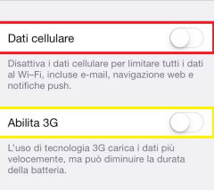 3g ios 7 240x214 Come attivare e riabilitare il pulsante 3G su iOS 7 con iPhone 5, iPhone 5S e iPhone 5C