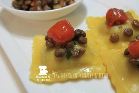 ravioli con cotechino e lenticchie