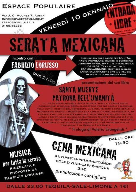 Santa Muerte all’Espace Populaire di Aosta: serata Dal tramonto all’alba