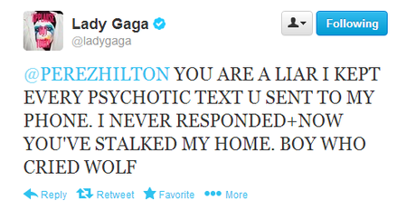 Gaga tweets