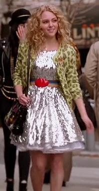 carries-silver-sequin-dress-green-leopard-cardigan