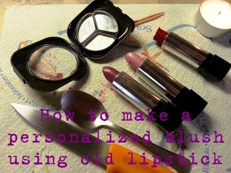 How to make a cream blush with lipstick / Come fare un blush in crema usando rossetti usati