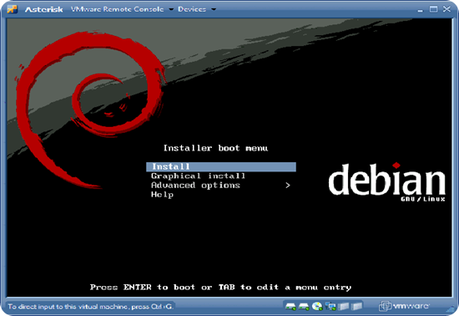 Debian Installer boot menu