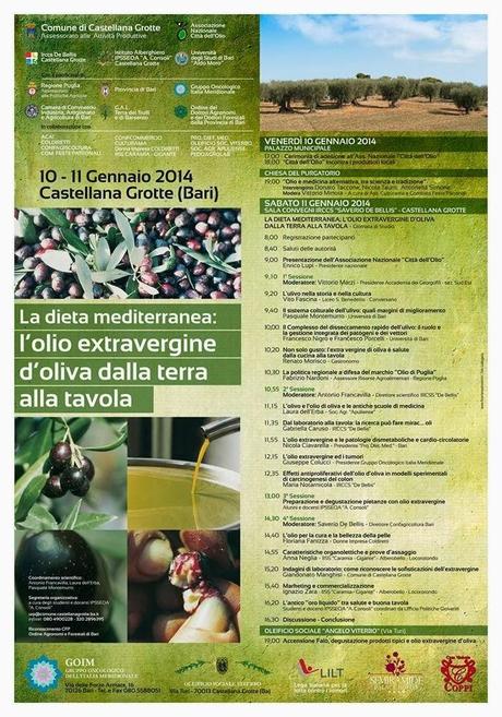 Dieta mediterranea e olio extravergine d'oliva, evento a Castellana Grotte.
