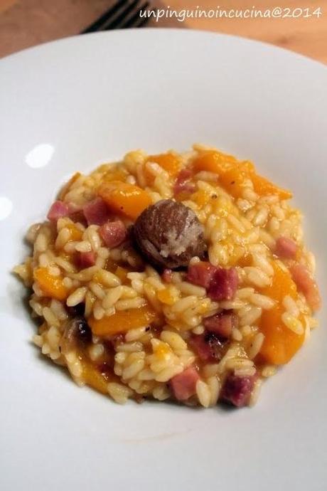 Risotto alla zucca con speck e marron glacé