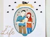 illustration baby announcement