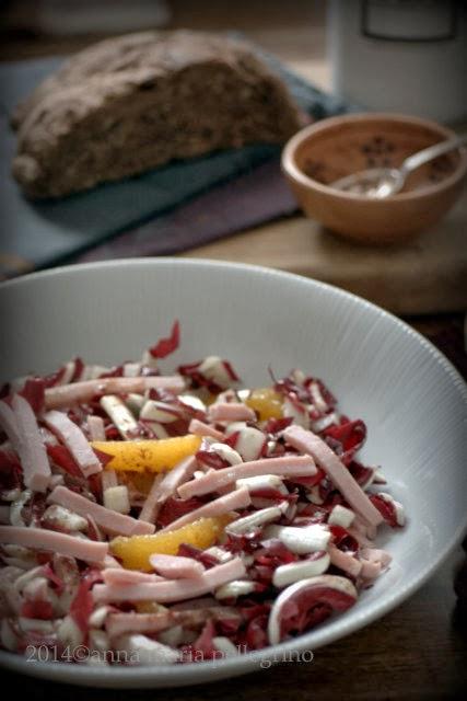 Insalata radicchio tardivo julienne prosciuttino Snello tapenade agli agrumi. storia della 