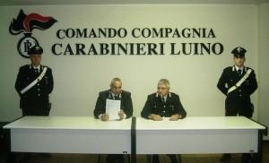 Il Capitano D'Aveni ed il maresciallo Castellano durante la conferenza stampa di questa mattina