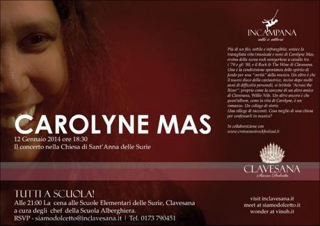Il 12 gennaio Carolyne Mas e' al Rock & the Wine di Clavesana, lunica rassegna enomusicale roots dItalia