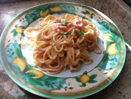 Tagliolini al salmone.