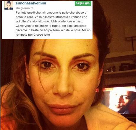 Simona Salvemini senza trucco su Instagram: “per tutti quelli che rompono le palle” #botox