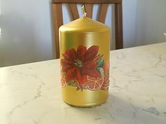 Candela natalizia a decoupage