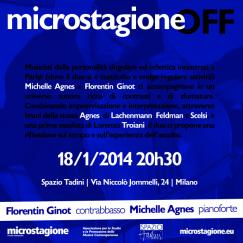 Concerti Milano: Rassegna MICROSTAGIONE: duo parigino Michelle Agnes e Florentin Ginot – Spazio Tadini 18 gennaio 2014