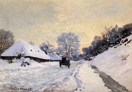 The Cart. Snow-Covered Road at Honfleur 1867