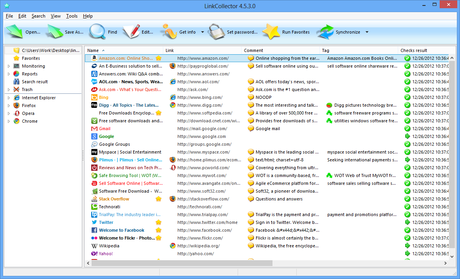 LinkCollector1 LinkCollector 4.6.7.0 Gratis: Il miglior programma per gestire preferiti e segnalibri dei tuoi Browser [Windows App]