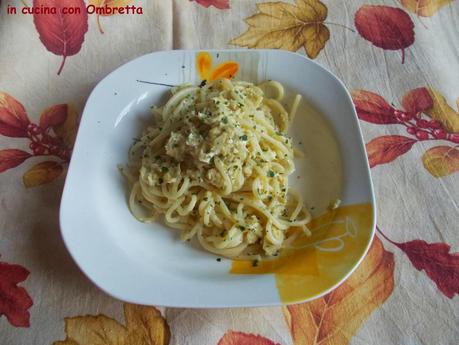 Spaghetti Pasta Vera con uova e cipolla