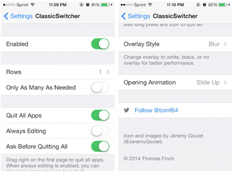 ClassicSwitcher 2 614x455 Migliori Tweak Cydia per iOS 7: ClassicSwitcher, per cambiare il multitasking di iOS 7 e riavere quello di iOS 6