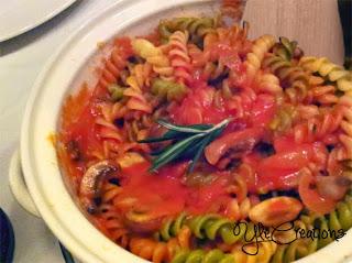 Fusilli con sugo alla boscaiola   Fusilli with mushroom sauce