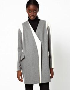 asos cappotto over bianco grigio