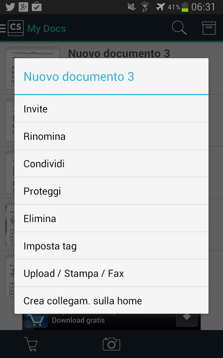 Camscanner aggiornato con grandi novita'.