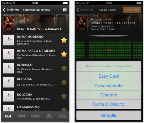 Screenshot 2014 01 16 18.25.35 583x500 The Space Cinema è un App per iPhone & iPad gratuita, che consente di acquistare comodamente con un Clik i biglietti a tariffa intera e ridotta nei cinema The Space.