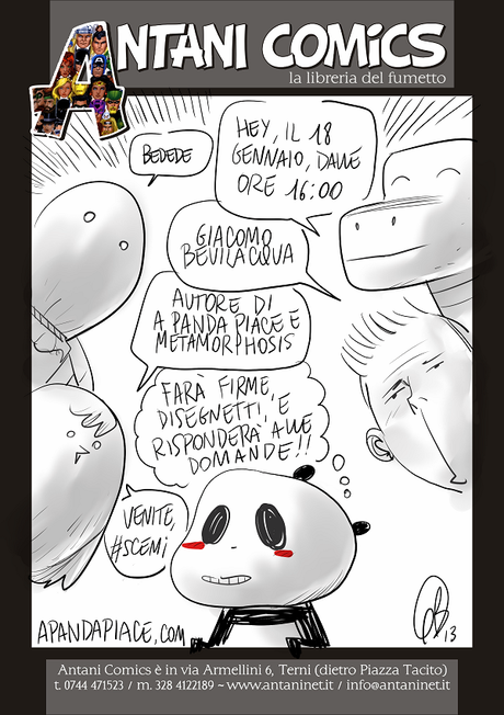 Sabato 18 gennaio Giacomo Bevilacqua ospite della fumetteria Antani Comics Giacomo Bevilacqua Francesco Settembre Antani Comics 