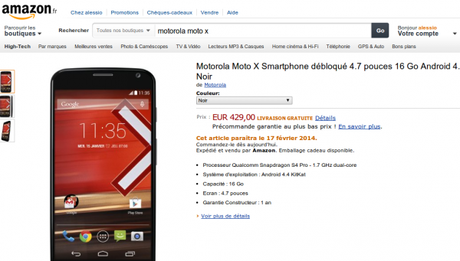 Motorola Moto X Smartphone Android 4 7 pouces 600x341 Motorola Moto X disponibile in preordine su Amazon UK e Amazon FR smartphone  Motorola Moto X 