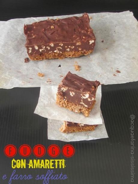 fudge con amaretti e farro soffiato