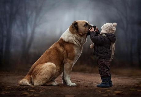 Child and dog