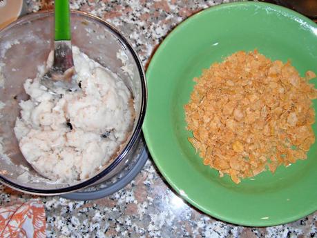 Crocchette di pesce e purè di lenticchie